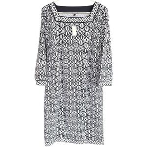 NWT Talbots Stretch Shift Dress Navy White Size XL